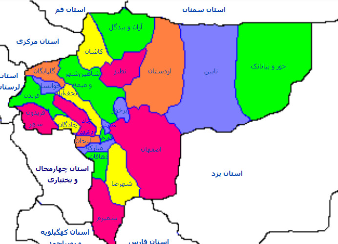 نقشه جی ای اس استان اصفهان