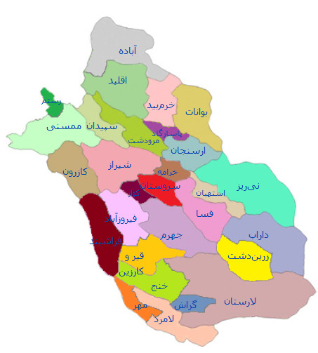 نقشه جی ای اس استان فارس