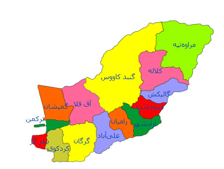 نقشه جی ای اس استان گلستان