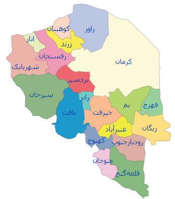 نقشه جی ای اس استان کرمان