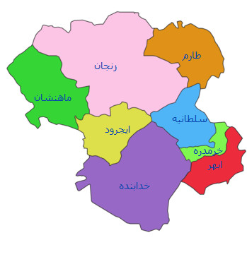 نقشه جی ای اس استان زنجان