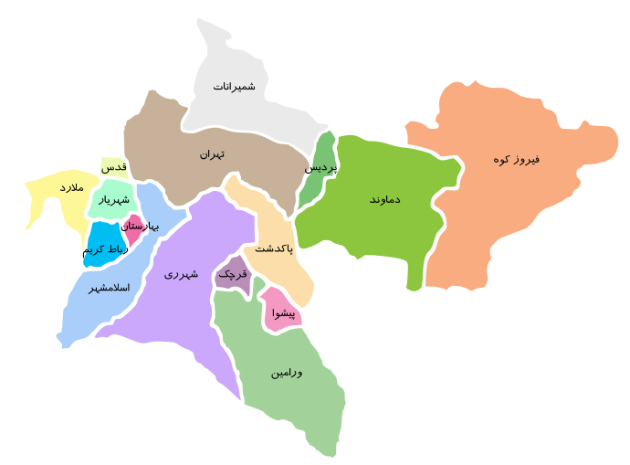 نقشه جی ای اس استان تهران