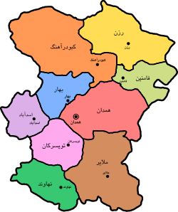 نقشه جی ای اس استان همدان