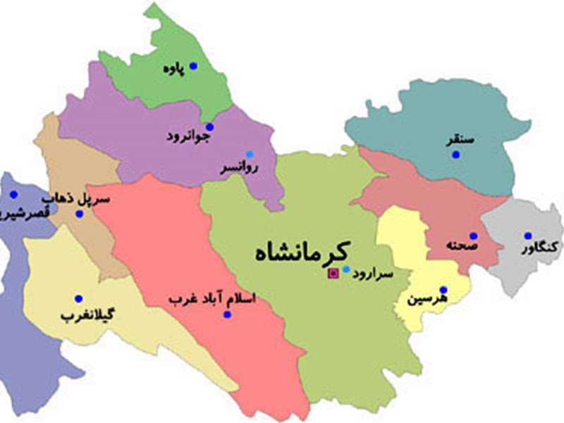 نقشه جی ای اس استان کرمانشاه